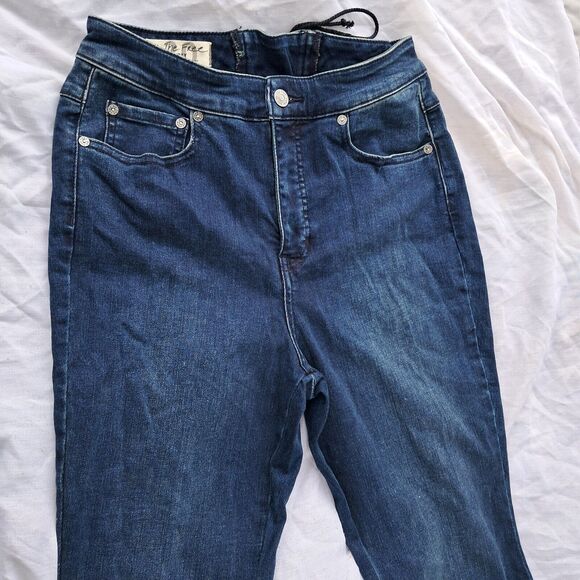 We The Free People CRVY Ma Cherie Super High Rise Lace Up Denim Flare Jeans 30 - Picture 10 of 16